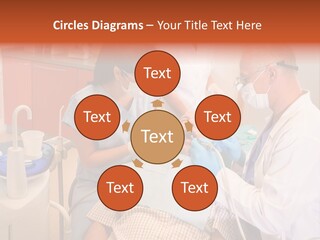 A Group Of People Standing Around A Man In A Dentist's Chair PowerPoint Template