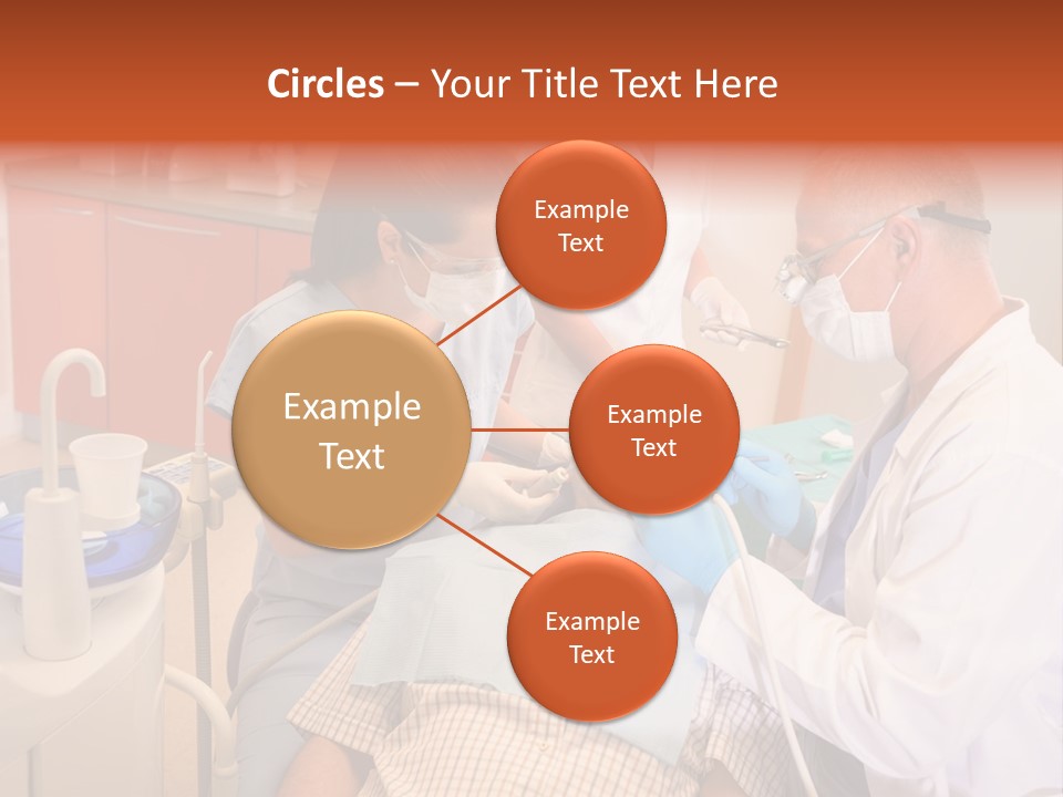 A Group Of People Standing Around A Man In A Dentist's Chair PowerPoint Template