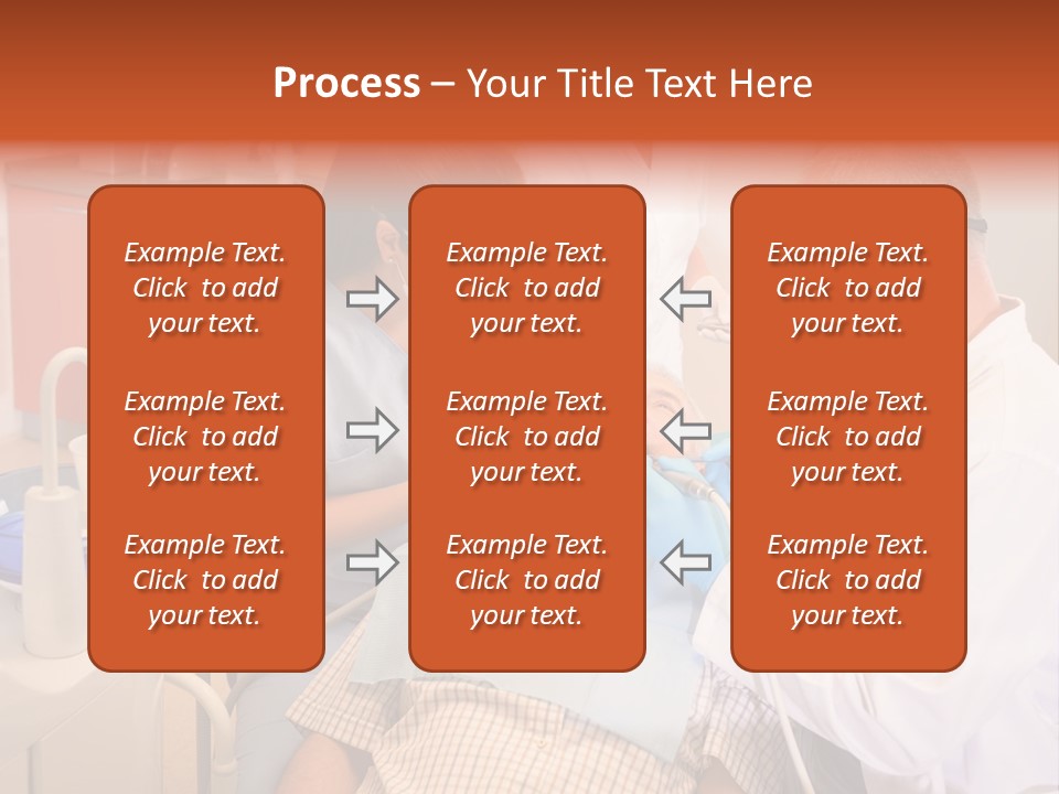 A Group Of People Standing Around A Man In A Dentist's Chair PowerPoint Template