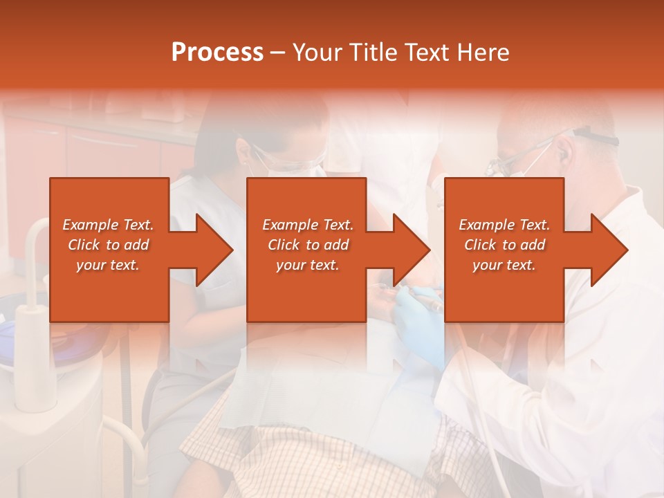 A Group Of People Standing Around A Man In A Dentist's Chair PowerPoint Template