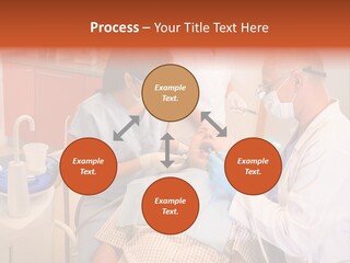 A Group Of People Standing Around A Man In A Dentist's Chair PowerPoint Template