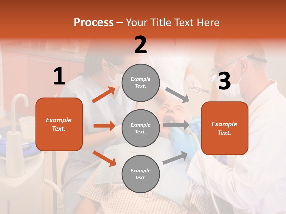 A Group Of People Standing Around A Man In A Dentist's Chair PowerPoint Template