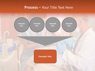 A Group Of People Standing Around A Man In A Dentist's Chair PowerPoint Template