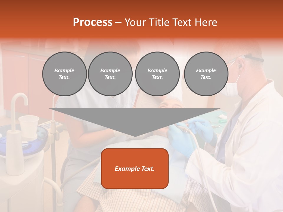 A Group Of People Standing Around A Man In A Dentist's Chair PowerPoint Template