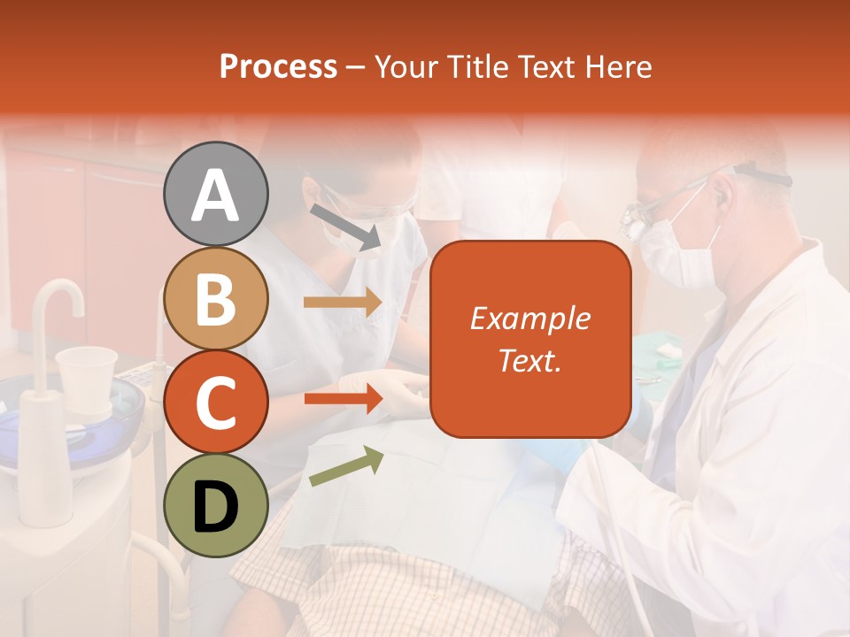 A Group Of People Standing Around A Man In A Dentist's Chair PowerPoint Template