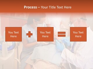 A Group Of People Standing Around A Man In A Dentist's Chair PowerPoint Template