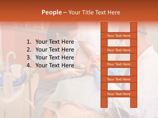 A Group Of People Standing Around A Man In A Dentist's Chair PowerPoint Template