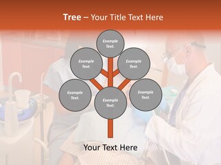A Group Of People Standing Around A Man In A Dentist's Chair PowerPoint Template