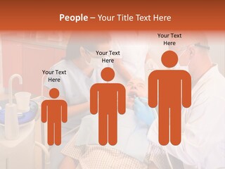 A Group Of People Standing Around A Man In A Dentist's Chair PowerPoint Template