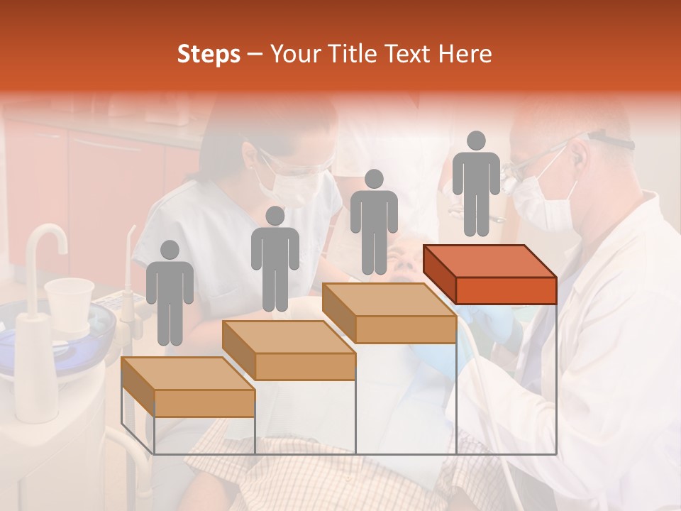 A Group Of People Standing Around A Man In A Dentist's Chair PowerPoint Template
