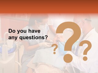 A Group Of People Standing Around A Man In A Dentist's Chair PowerPoint Template