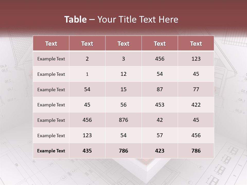 A House On Top Of A Blueprint With A Red Roof PowerPoint Template
