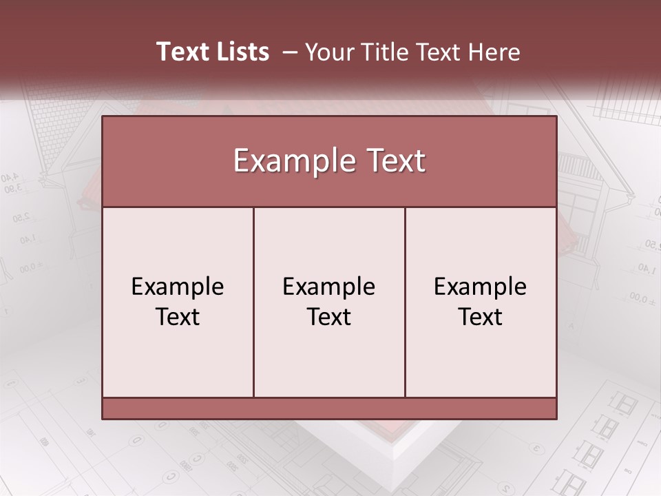A House On Top Of A Blueprint With A Red Roof PowerPoint Template