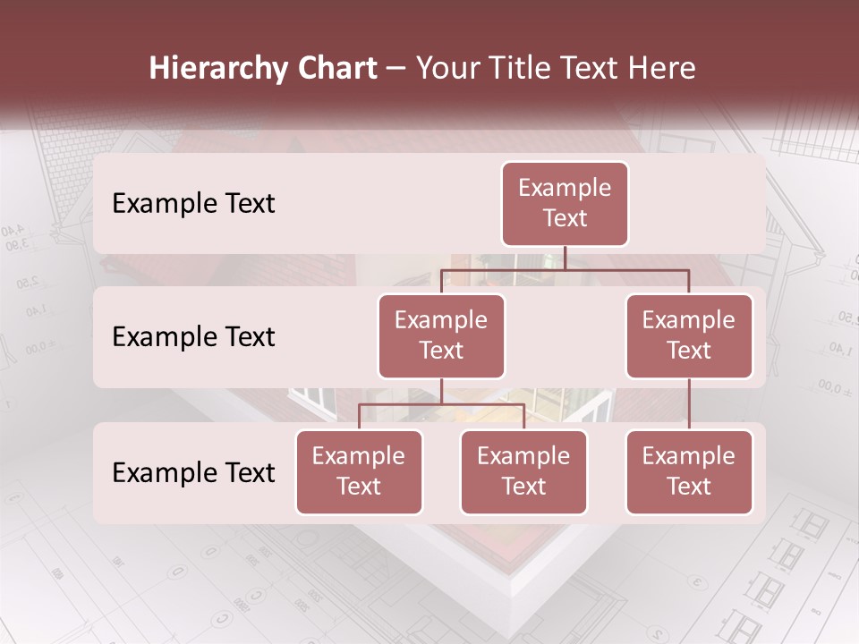 A House On Top Of A Blueprint With A Red Roof PowerPoint Template
