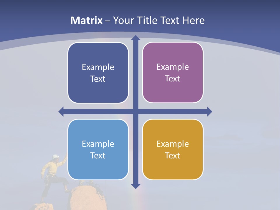 A Man Standing On A Rock With A Rainbow In The Background PowerPoint Template