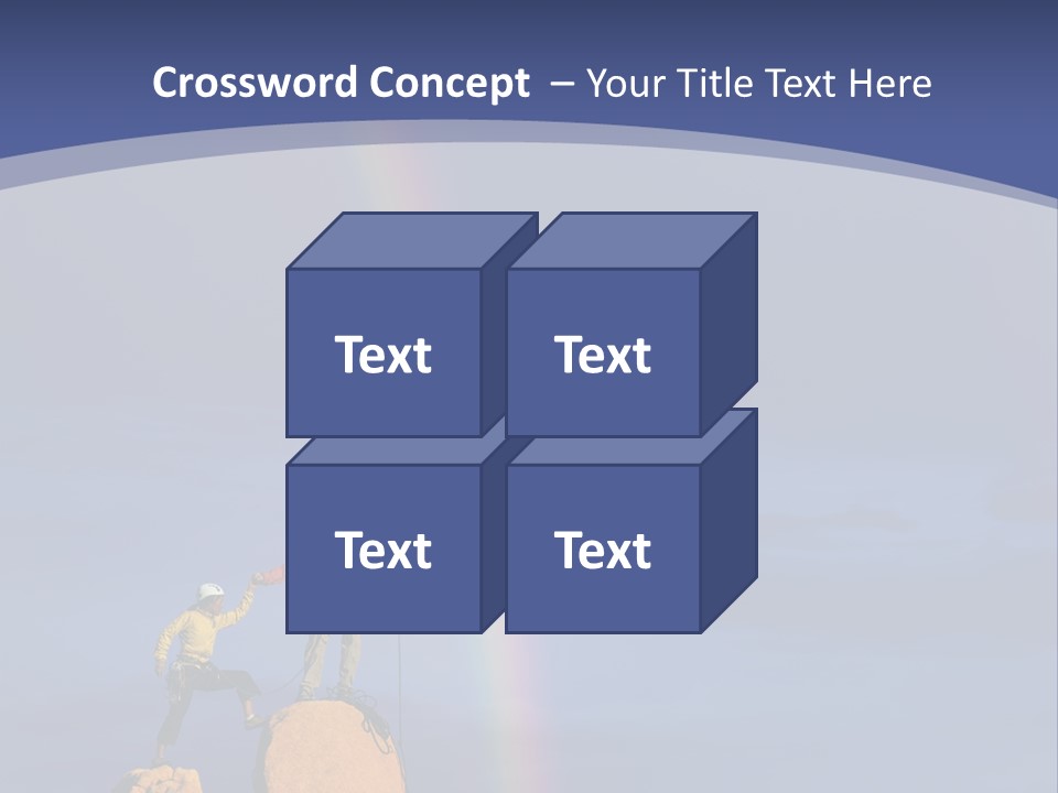 A Man Standing On A Rock With A Rainbow In The Background PowerPoint Template