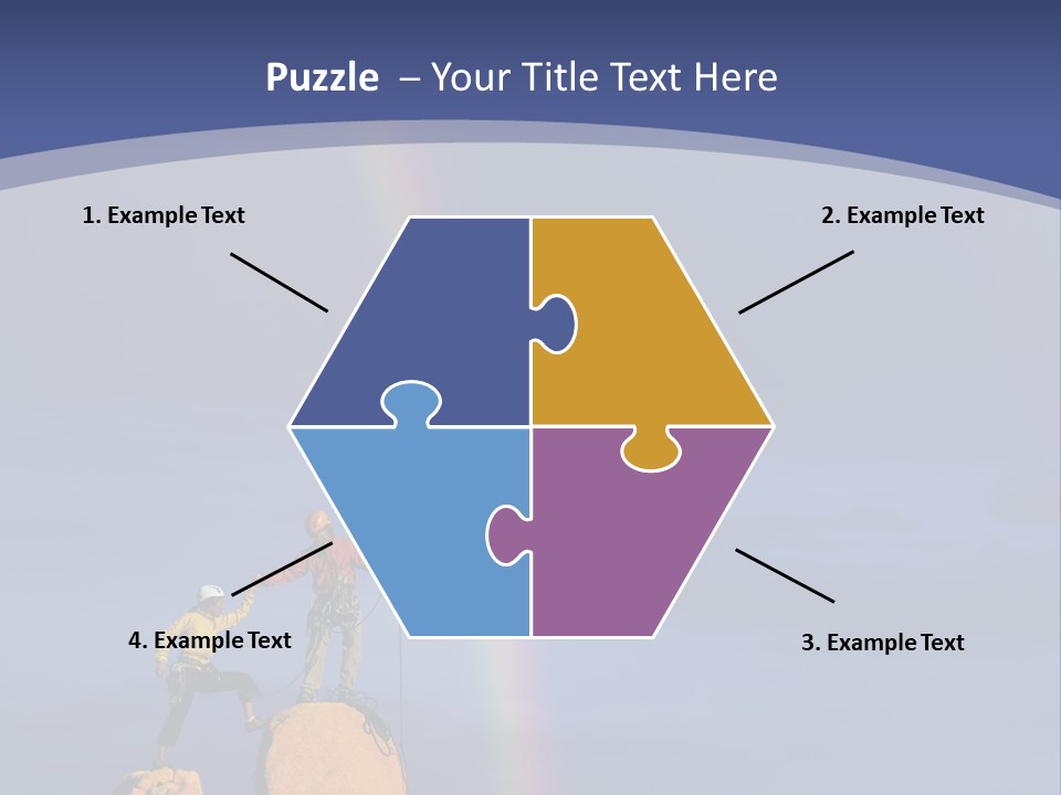 A Man Standing On A Rock With A Rainbow In The Background PowerPoint Template