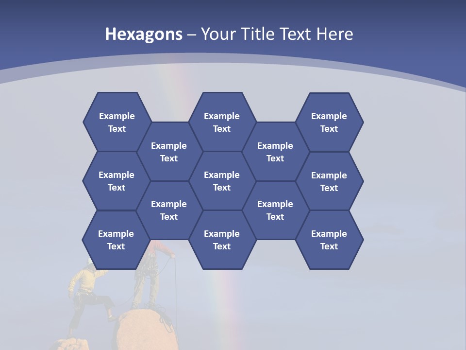 A Man Standing On A Rock With A Rainbow In The Background PowerPoint Template