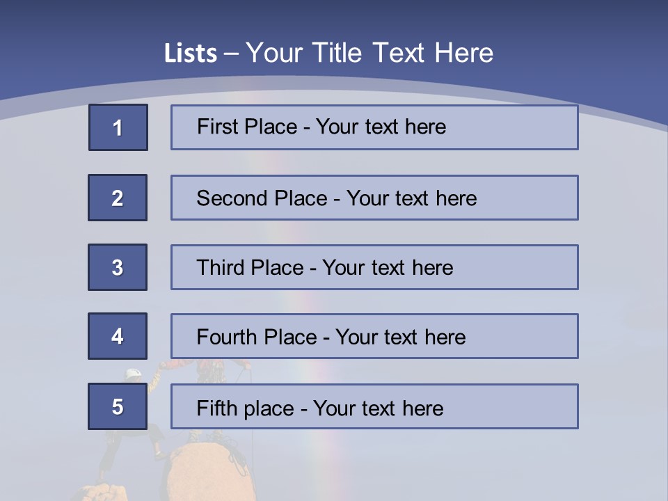 A Man Standing On A Rock With A Rainbow In The Background PowerPoint Template