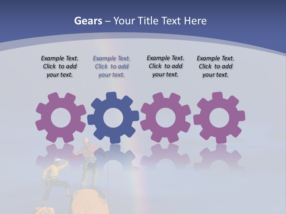 A Man Standing On A Rock With A Rainbow In The Background PowerPoint Template