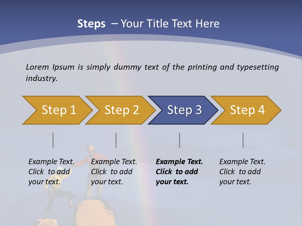 A Man Standing On A Rock With A Rainbow In The Background PowerPoint Template