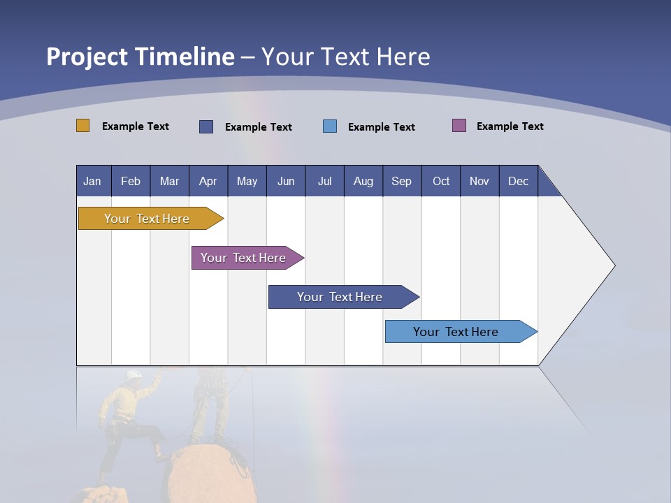 A Man Standing On A Rock With A Rainbow In The Background PowerPoint Template