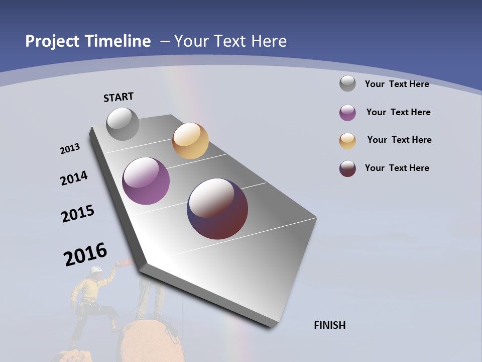 A Man Standing On A Rock With A Rainbow In The Background PowerPoint Template