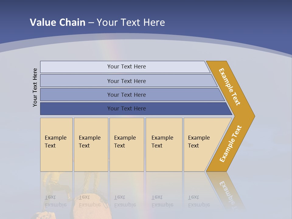 A Man Standing On A Rock With A Rainbow In The Background PowerPoint Template