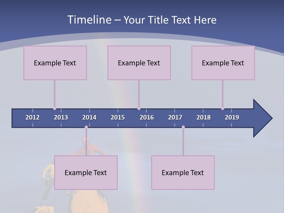 A Man Standing On A Rock With A Rainbow In The Background PowerPoint Template