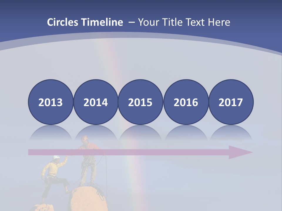 A Man Standing On A Rock With A Rainbow In The Background PowerPoint Template