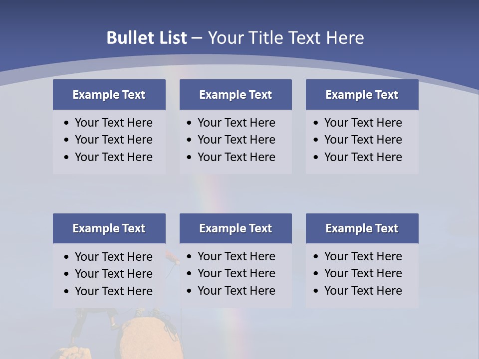 A Man Standing On A Rock With A Rainbow In The Background PowerPoint Template