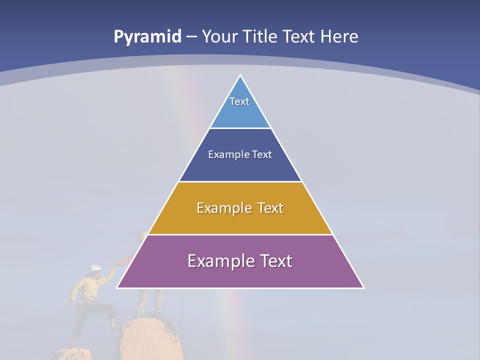 A Man Standing On A Rock With A Rainbow In The Background PowerPoint Template