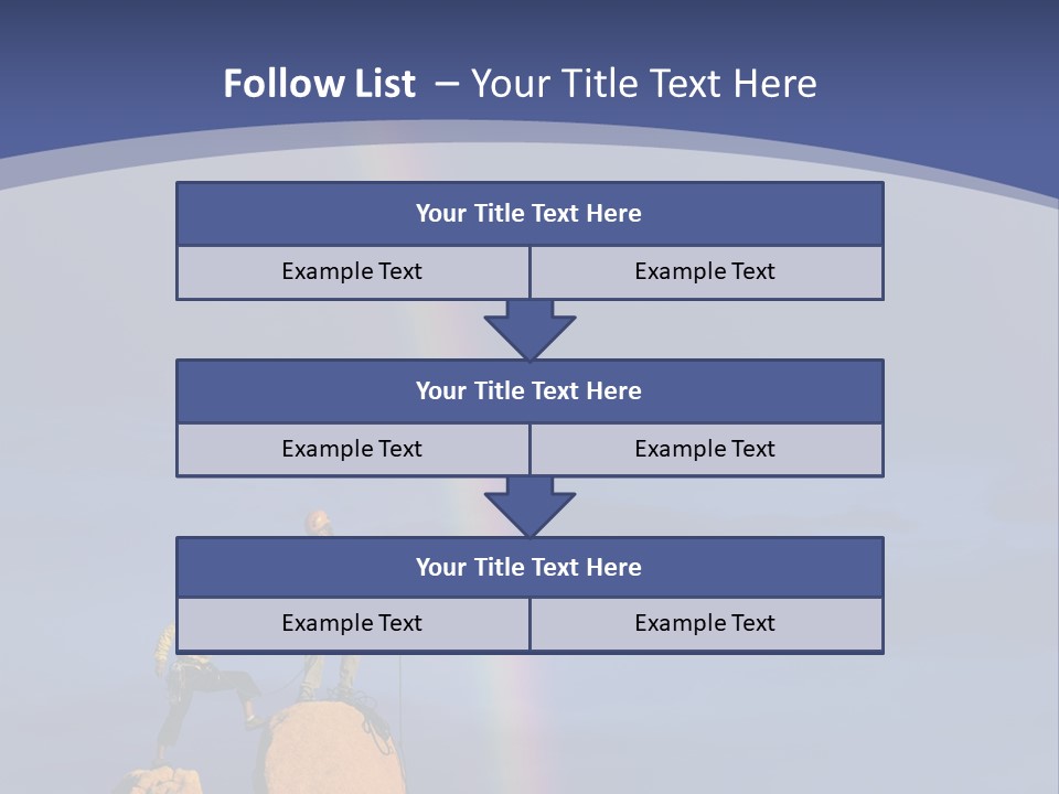 A Man Standing On A Rock With A Rainbow In The Background PowerPoint Template