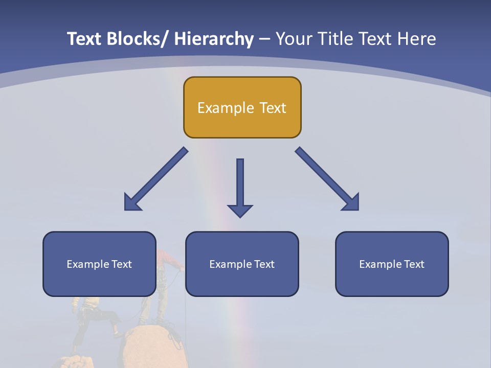 A Man Standing On A Rock With A Rainbow In The Background PowerPoint Template