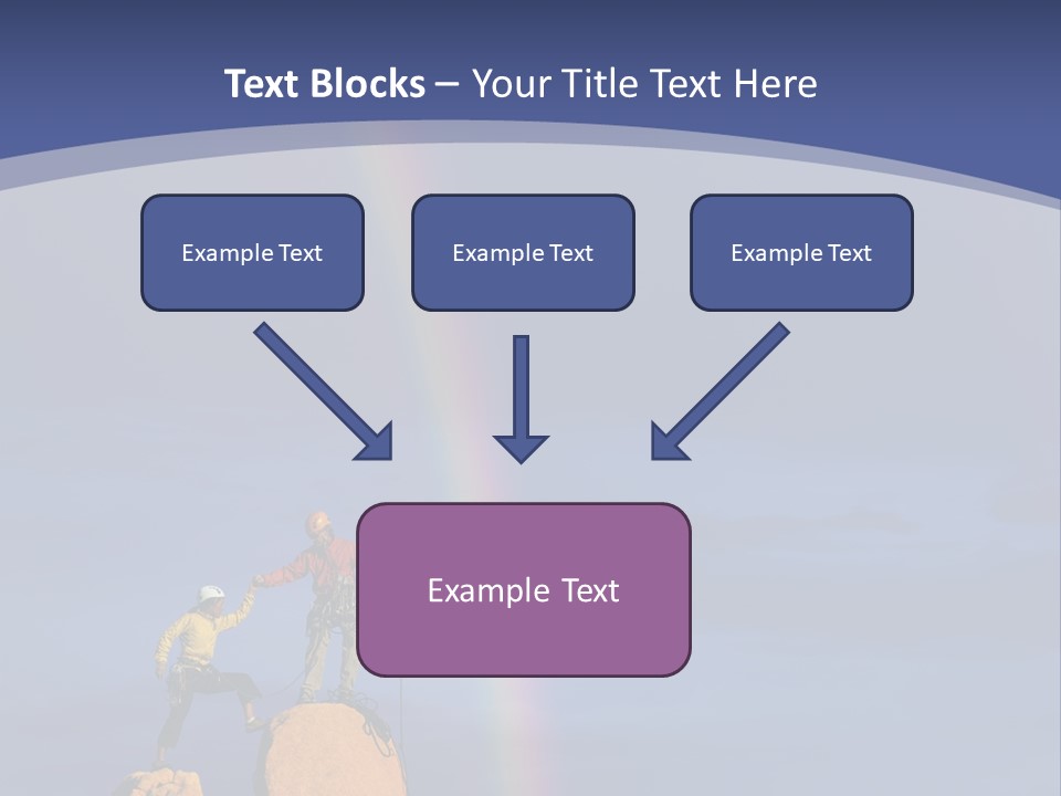 A Man Standing On A Rock With A Rainbow In The Background PowerPoint Template