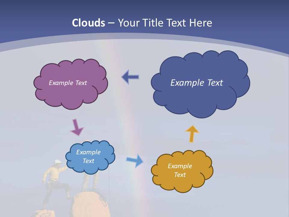 A Man Standing On A Rock With A Rainbow In The Background PowerPoint Template