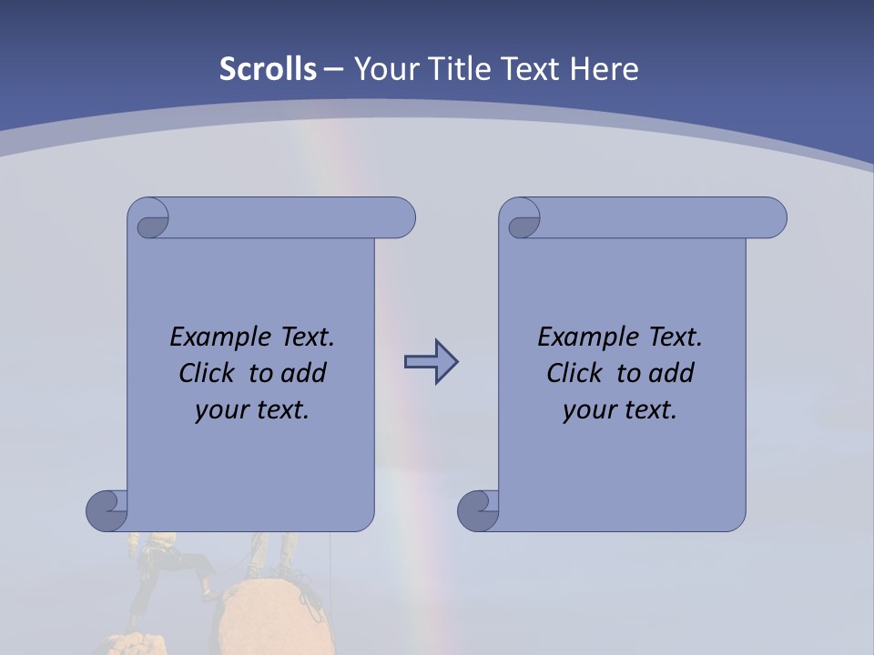 A Man Standing On A Rock With A Rainbow In The Background PowerPoint Template