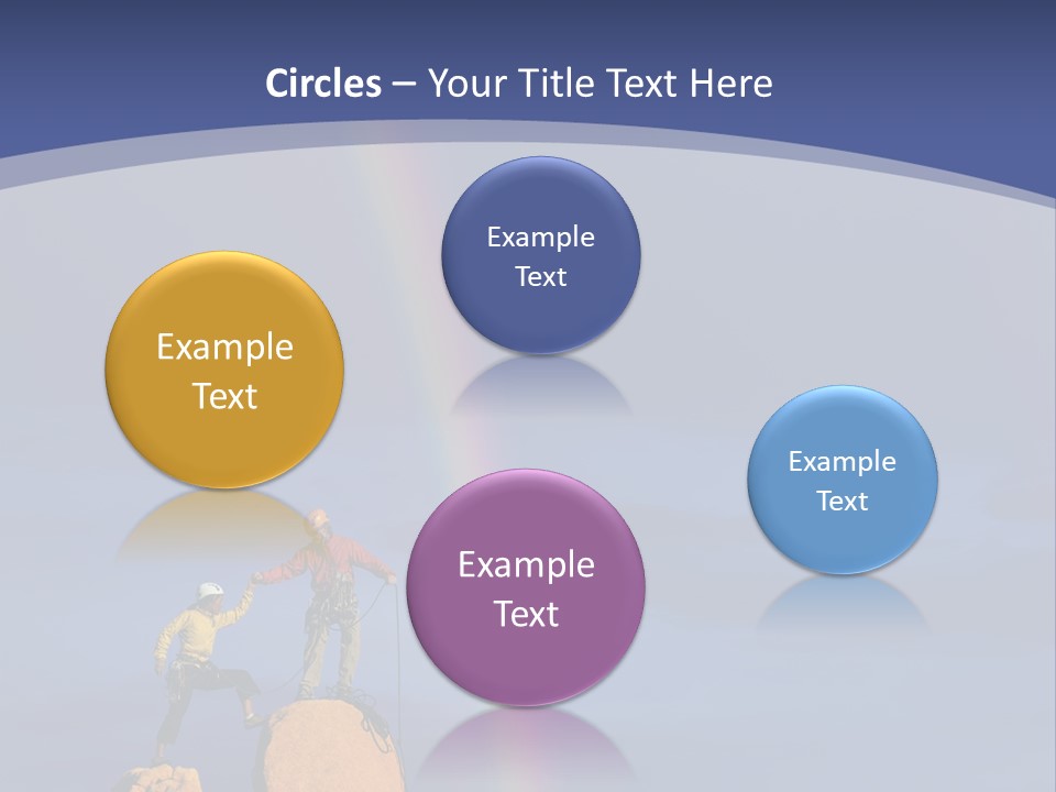 A Man Standing On A Rock With A Rainbow In The Background PowerPoint Template