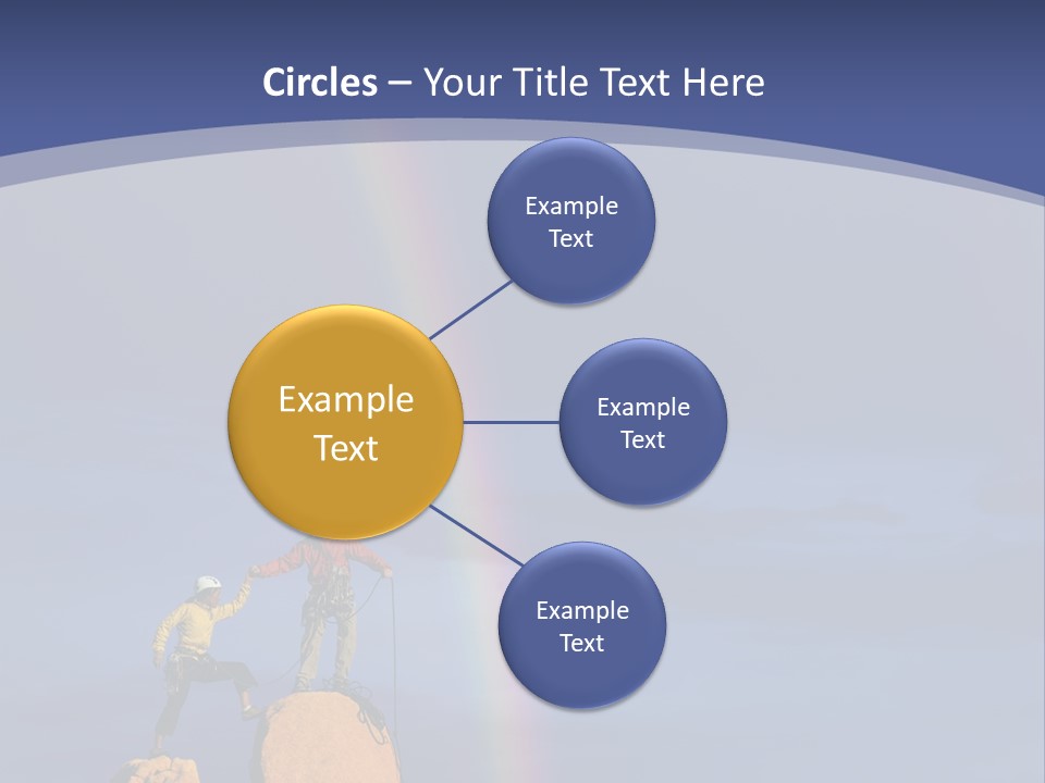 A Man Standing On A Rock With A Rainbow In The Background PowerPoint Template