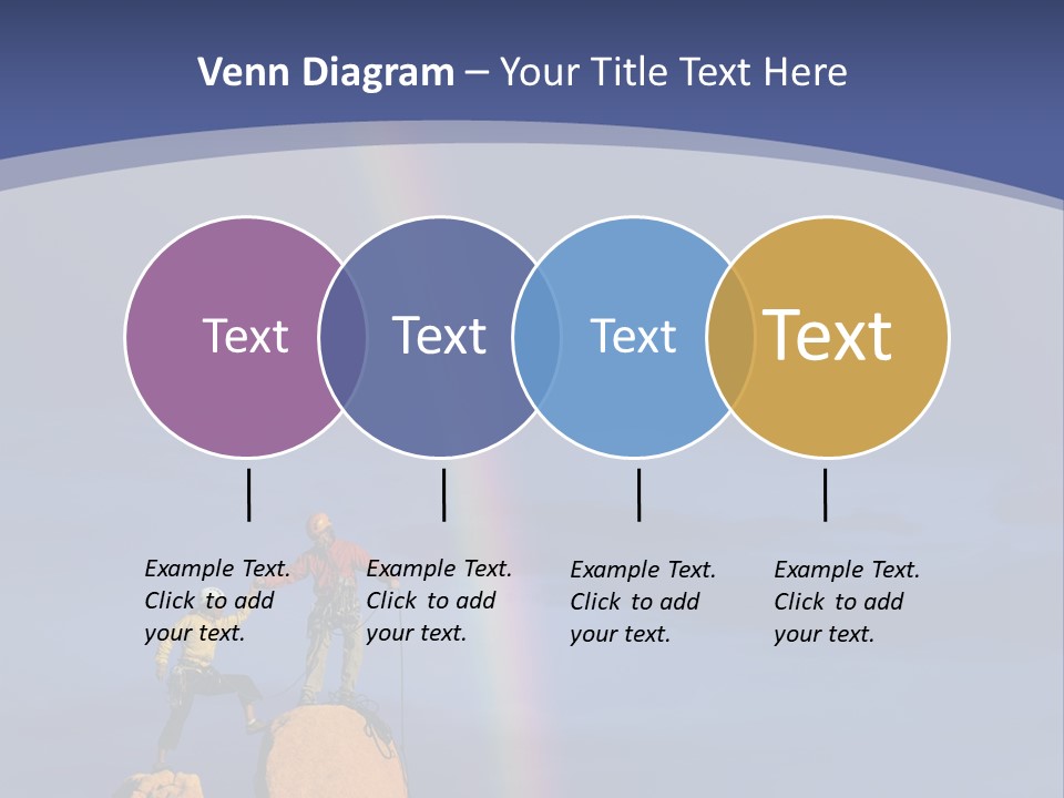 A Man Standing On A Rock With A Rainbow In The Background PowerPoint Template