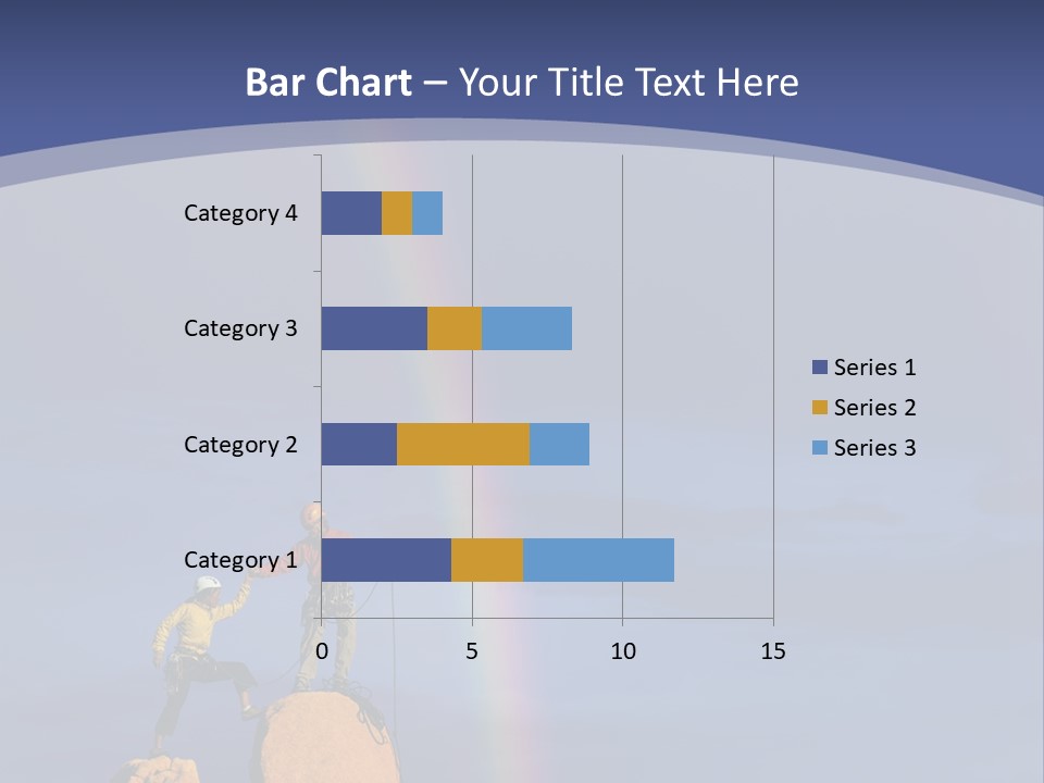 A Man Standing On A Rock With A Rainbow In The Background PowerPoint Template