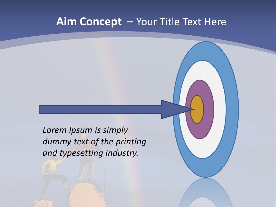 A Man Standing On A Rock With A Rainbow In The Background PowerPoint Template