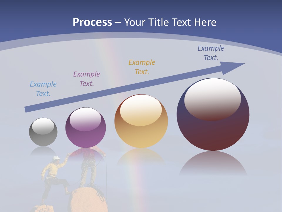 A Man Standing On A Rock With A Rainbow In The Background PowerPoint Template