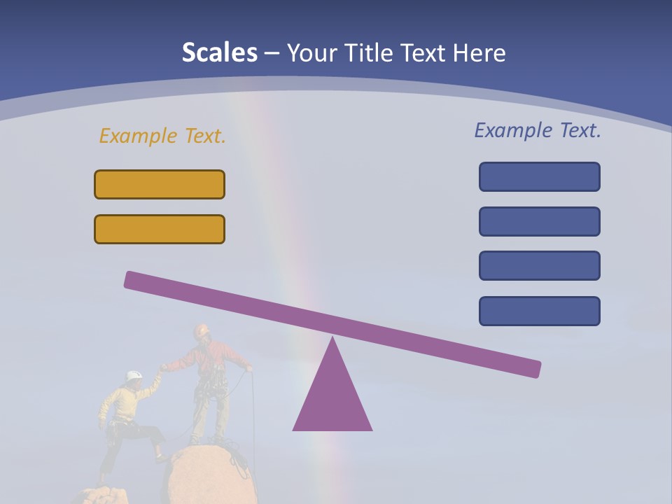 A Man Standing On A Rock With A Rainbow In The Background PowerPoint Template
