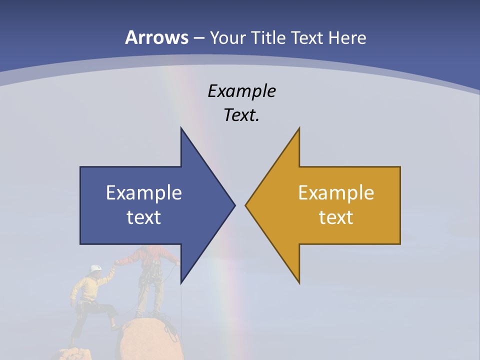 A Man Standing On A Rock With A Rainbow In The Background PowerPoint Template