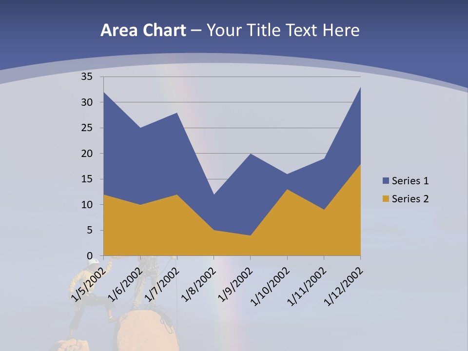 A Man Standing On A Rock With A Rainbow In The Background PowerPoint Template