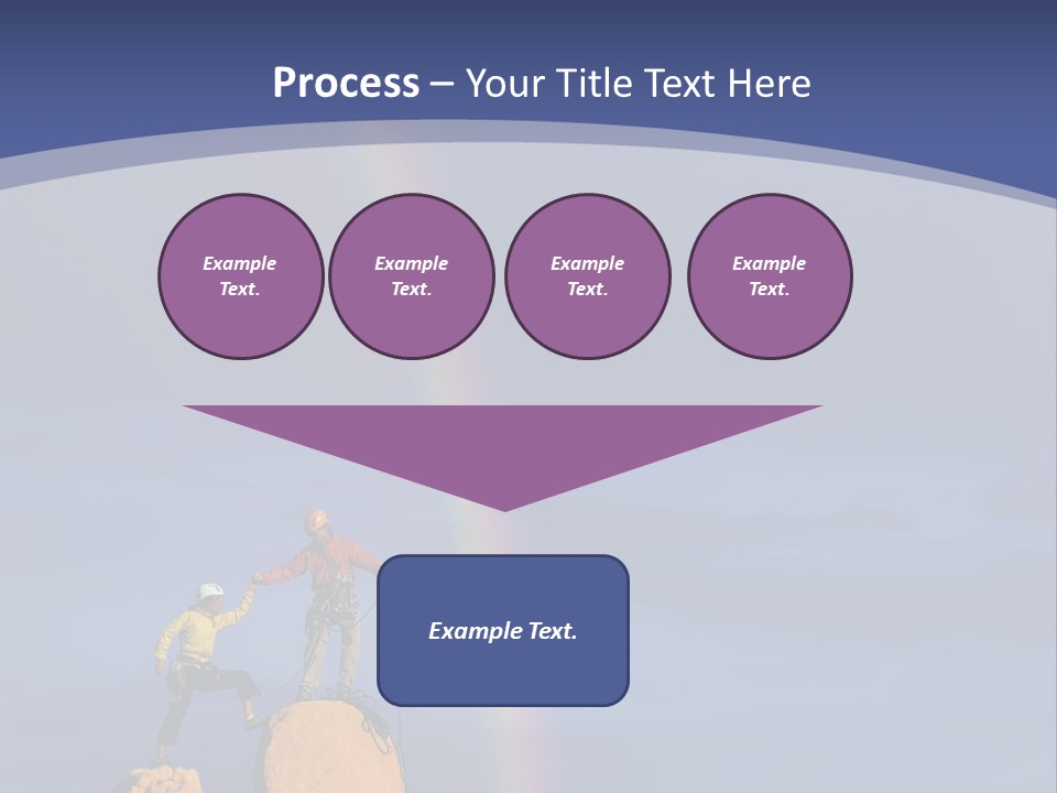 A Man Standing On A Rock With A Rainbow In The Background PowerPoint Template