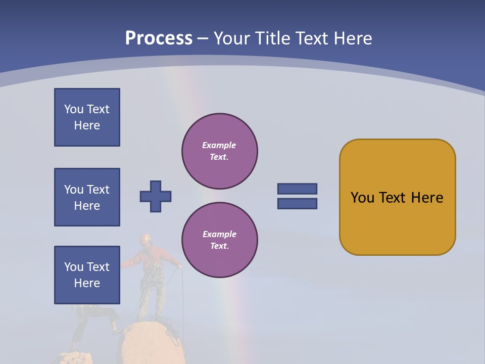 A Man Standing On A Rock With A Rainbow In The Background PowerPoint Template