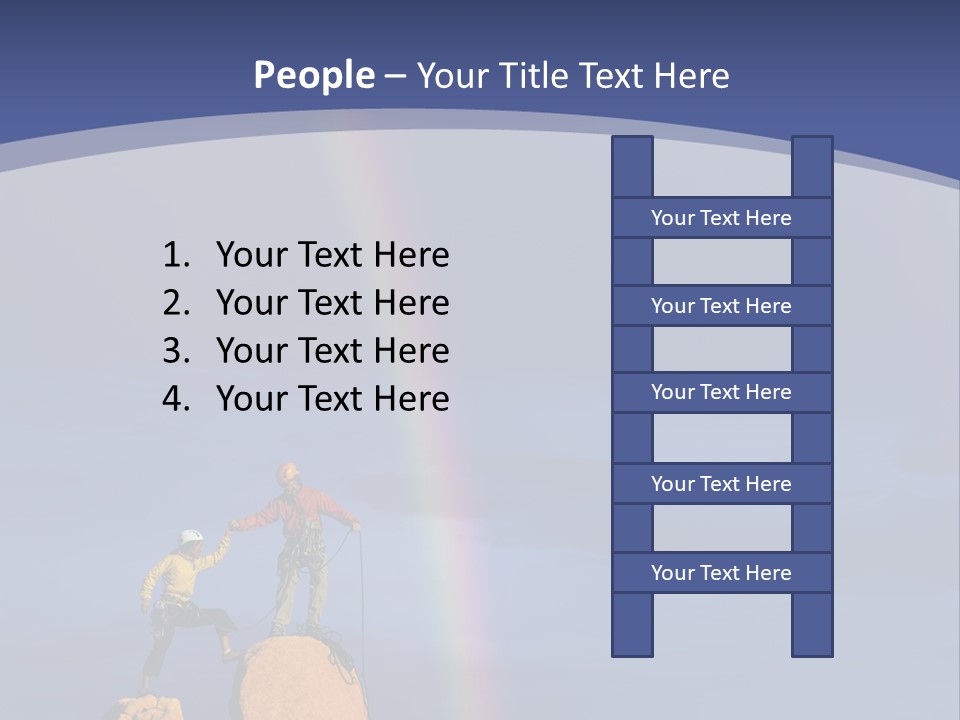 A Man Standing On A Rock With A Rainbow In The Background PowerPoint Template