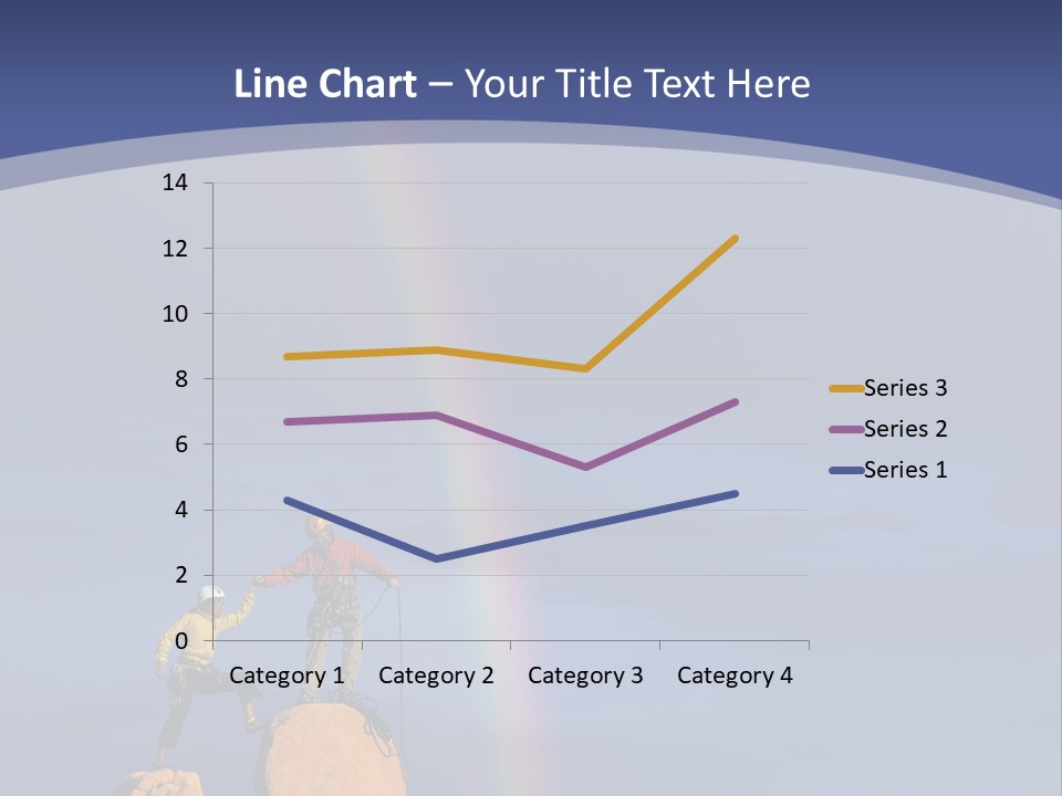 A Man Standing On A Rock With A Rainbow In The Background PowerPoint Template